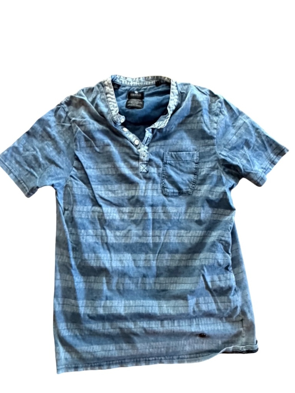Buffalo David Britton Striped Blue Size Medium Mens Shirt Short Sleeve Striped